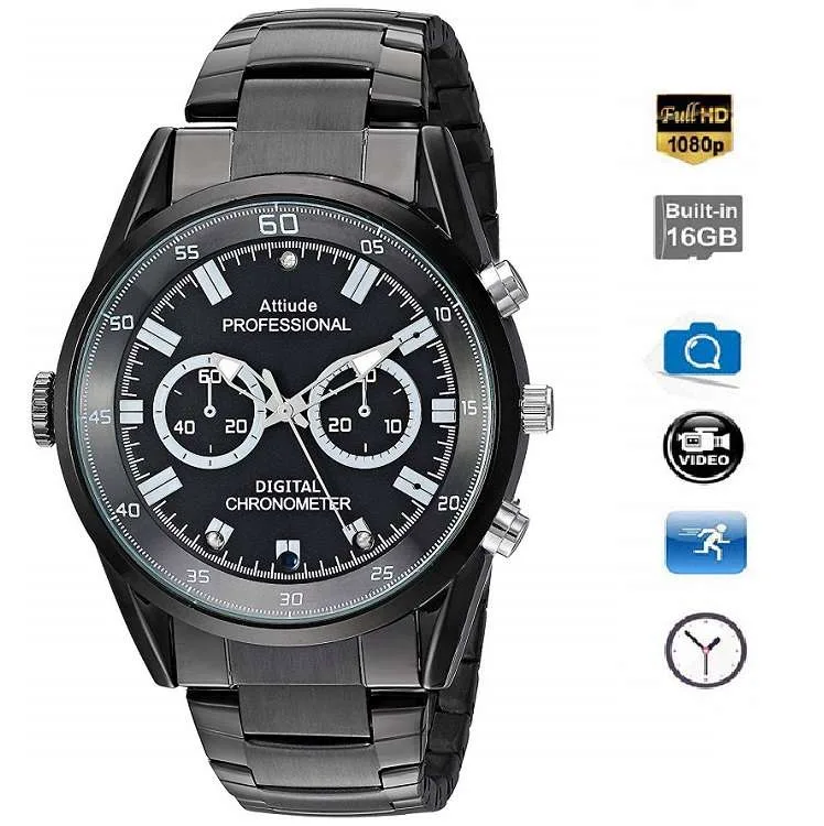 Full HD 1080P Night Vision Analog Spy Watch Camera Slim Body